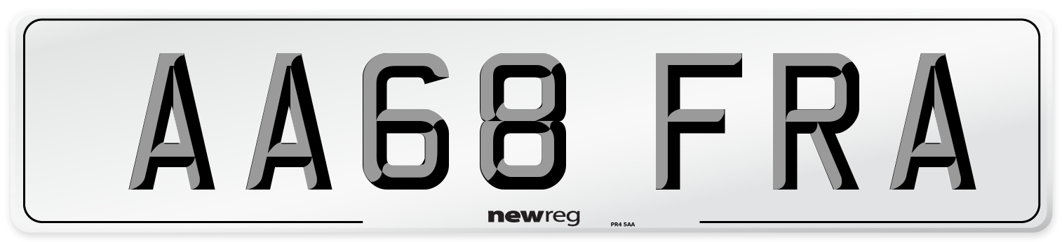 AA68 FRA Number Plate from New Reg